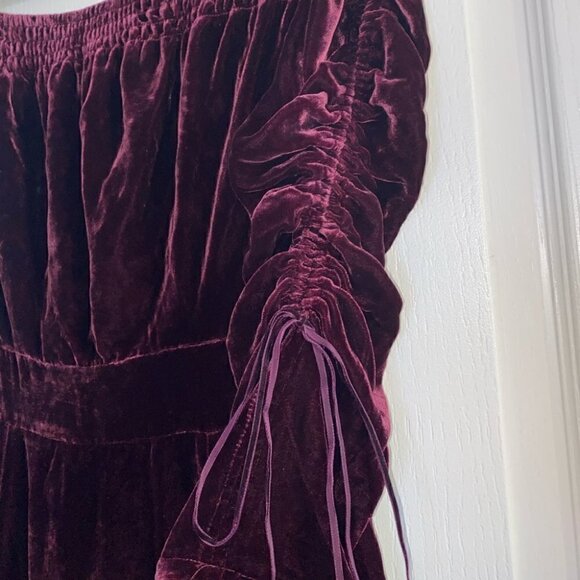 THE Kooples Burgundy Mini Velvet Dress Silk Blend Size M - Picture 14 of 16